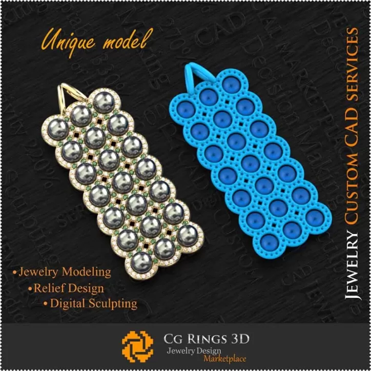 独特吊坠 - 珠宝 3D CAD