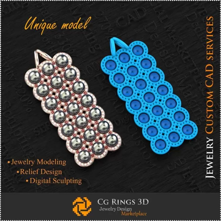 独特吊坠 - 珠宝 3D CAD