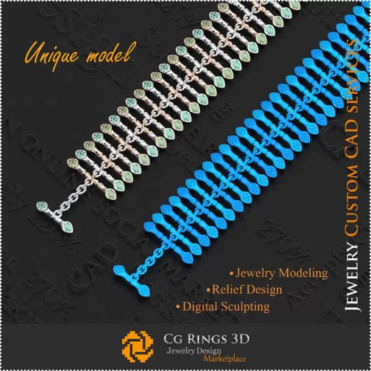 Bracciale Unico in Bambù - Gioielleria Artistica 3D