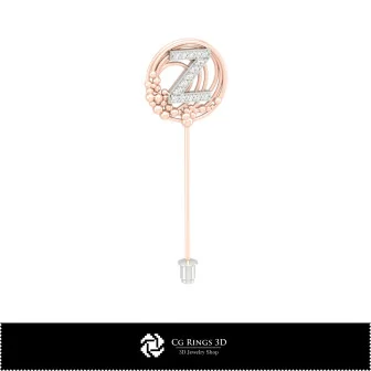 3D Brooch With Letter Z Home, Bijoux 3D CAO, Broches 3D CAO