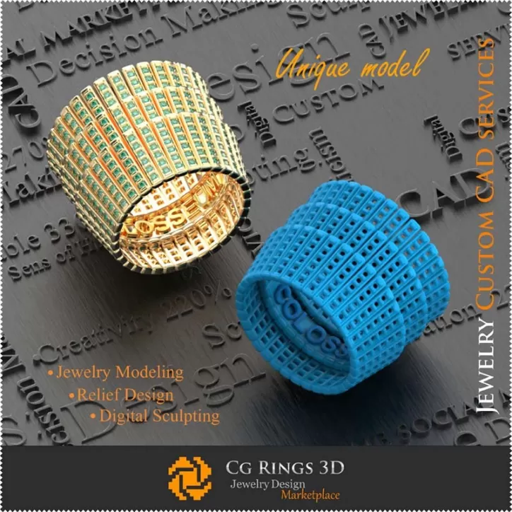 Inel unic COLOSSEUM - Bijuterie arhitecturală 3D