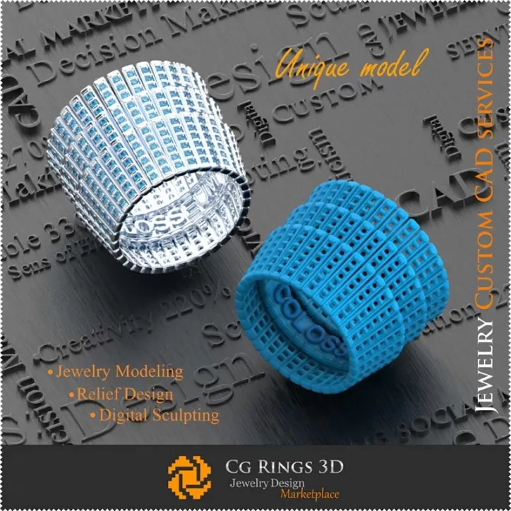 Inel unic COLOSSEUM - Bijuterie arhitecturală 3D