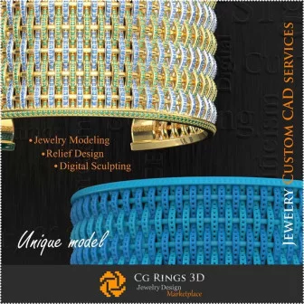 Unique Bracelet - 3D CAD Jewelry 3D CAD, 3D Unique Jewelry, Bracelets 3D CAD , 3D Diamond Bracelets, 3D Bangle 