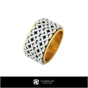 3D Ladies Wedding Bands With Diamonds Home, Bijuterii 3D , Inele 3D CAD, Verighete 3D