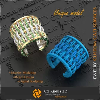 独特戒指 - 3D CAD 珠宝 3D CAD、独特 3D 珠宝、戒指 3D CAD、钻石戒指 3D、时尚戒指 3D、鸡尾酒戒指 3D、C