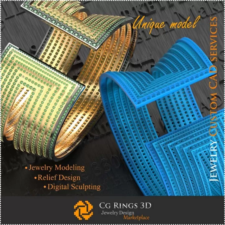 Einzigartiges Armband – Künstlerisches 3D-Schmuckdesign