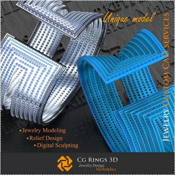 Einzigartiges Armband – Künstlerisches 3D-Schmuckdesign