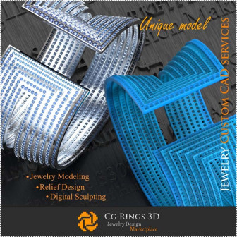 Unique Bracelet - 3D CAD   Jewelry 3D CAD, 3D Unique Jewelry, Bracelets 3D CAD , 3D Bracelets, 3D Cuff Bracelet
