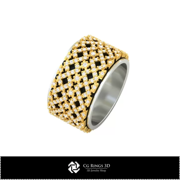 Alianzas de boda para dama con diamantes - CAD 3D de joyería