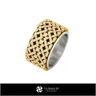 3D Damen-Trauringe mit Diamanten Zuhause, Schmuck 3D CAD, Ringe 3D CAD, Trauringe 3D