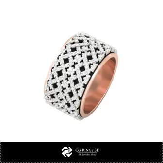 3D Ladies Wedding Bands With Diamonds Home, Bijuterii 3D , Inele 3D CAD, Verighete 3D