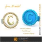 Gemelos con la letra C - CAD 3D de joyería gratis