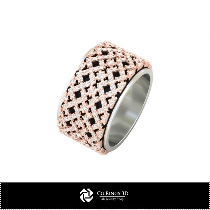 Ladies Wedding Bands With Diamonds - Jewelry 3D CAD