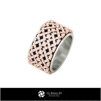 3D Ladies Wedding Bands With Diamonds Home, Bijoux 3D CAO, Anneaux 3D CAO, Bandes de Mariage 3D