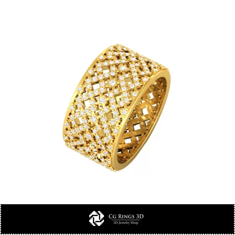 Damen-Trauringe mit Diamanten - Schmuck 3D-CAD