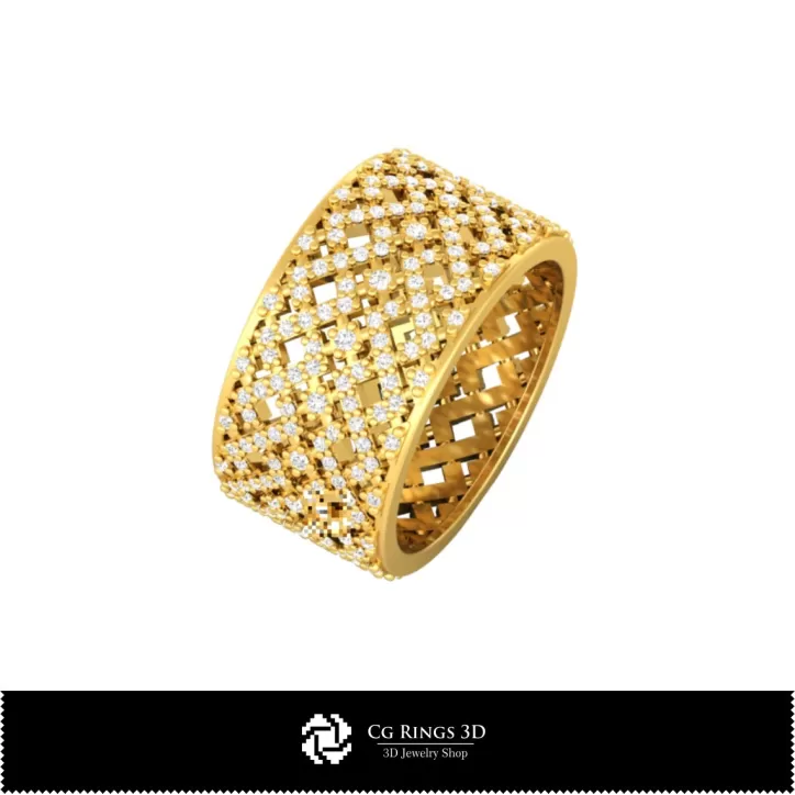 Alianzas de boda para mujer con diamantes - CAD 3D de joyería