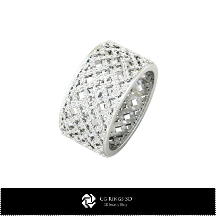 Ladies Wedding Bands with Diamonds - Jewelry 3D CAD