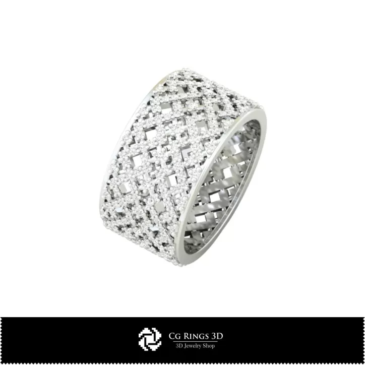 Verighete pentru dame cu diamante - Bijuterii CAD 3D