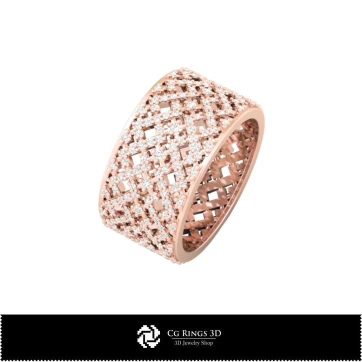 Alianzas de boda para mujer con diamantes - CAD 3D de joyería
