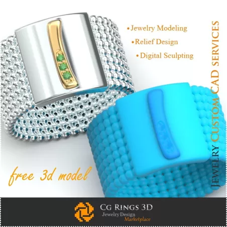 Anillo con la letra I - Joyería 3D gratis