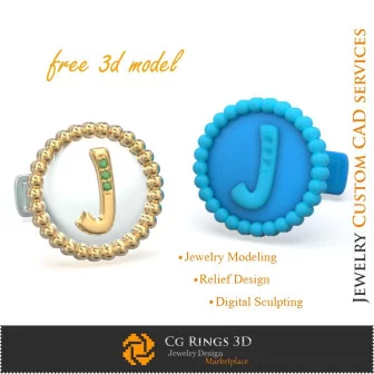 Boutons de manchette lettre J - Bijoux 3D CAO Gratuits Home, Bijoux 3D CAO, Bijoux 3D Gratuits, Boutons Manchette 3D CAO, Bouton