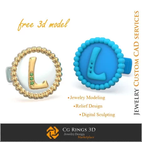 Boutons de manchette lettre L - Bijoux 3D CAO Gratuits Home, Bijoux 3D CAO, Bijoux 3D Gratuits, Boutons Manchette 3D CAO, Bouton