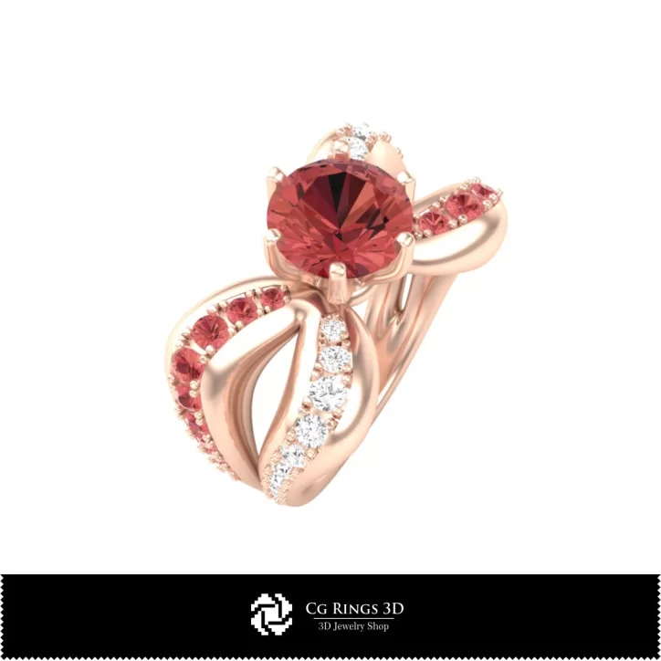 Bague Bijou Double Bande - Joaillerie 3D CAO