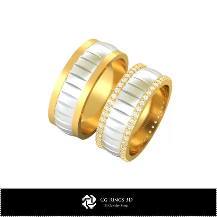 Ehering mit Diamanten - Schmuck 3D CAD