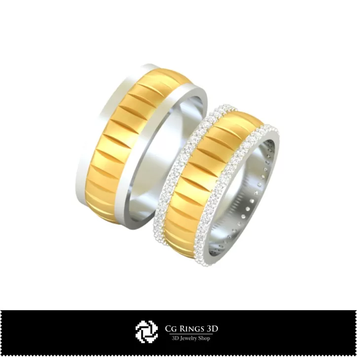Ehering mit Diamanten - Schmuck 3D CAD