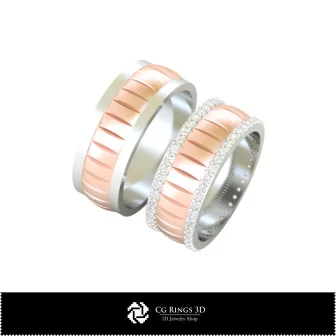 Alliance de mariage 3D avec diamants Accueil, Bijoux CAO 3D, Bagues CAO 3D, Alliances CAO 3D