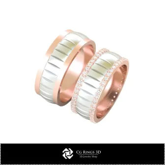 Alliance de mariage 3D avec diamants Accueil, Bijoux CAO 3D, Bagues CAO 3D, Alliances CAO 3D