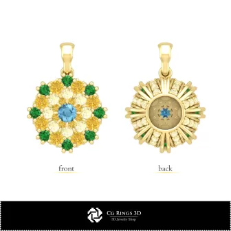 Colgante 3D-Joyas 3D CAD para el hogar, Joyas 3D CAD, Colgantes 3D CAD, Colgantes 3D con diamantes