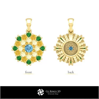 Colgante 3D-Joyas 3D CAD para el hogar, Joyas 3D CAD, Colgantes 3D CAD, Colgantes 3D con diamantes