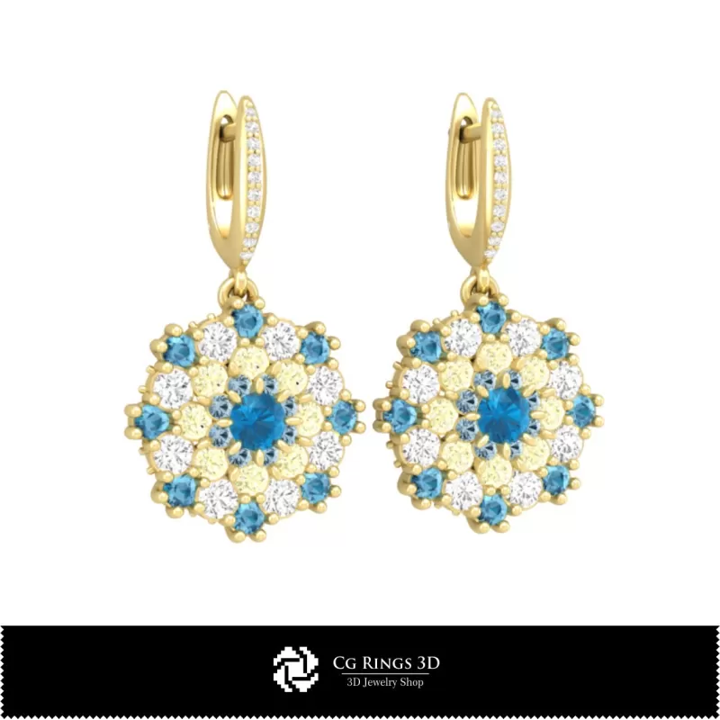 Boucles d'oreilles pendantes 3D