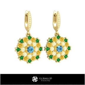 Pendientes colgantes 3D