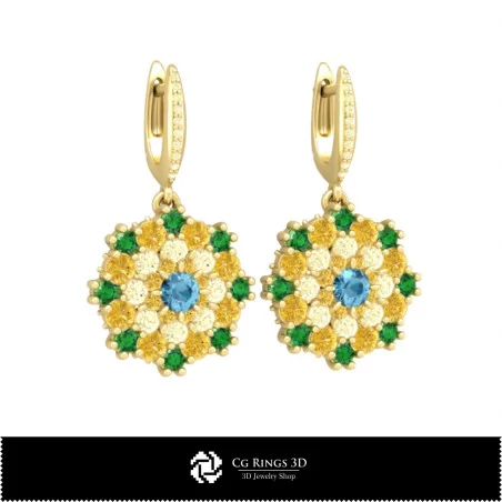 Boucles d'oreilles pendantes 3D