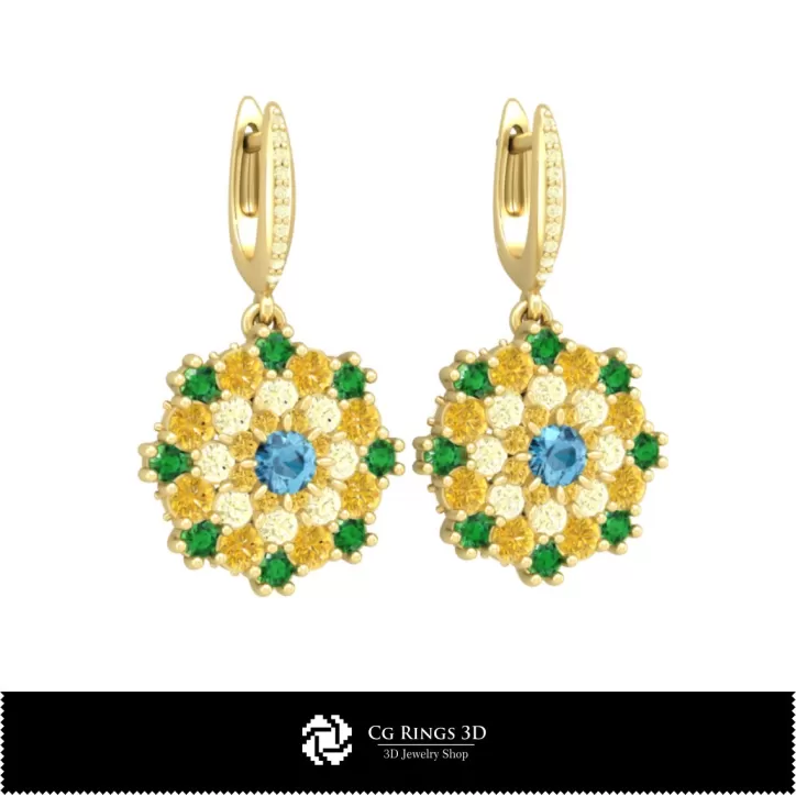 Boucles d'oreilles pendantes 3D