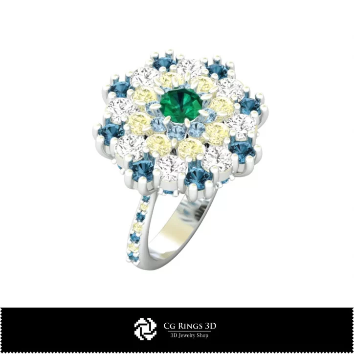 Bague Cocktail - Joaillerie 3D CAO