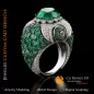 Bague avec émeraude et diamants - Bijoux 3D CAO