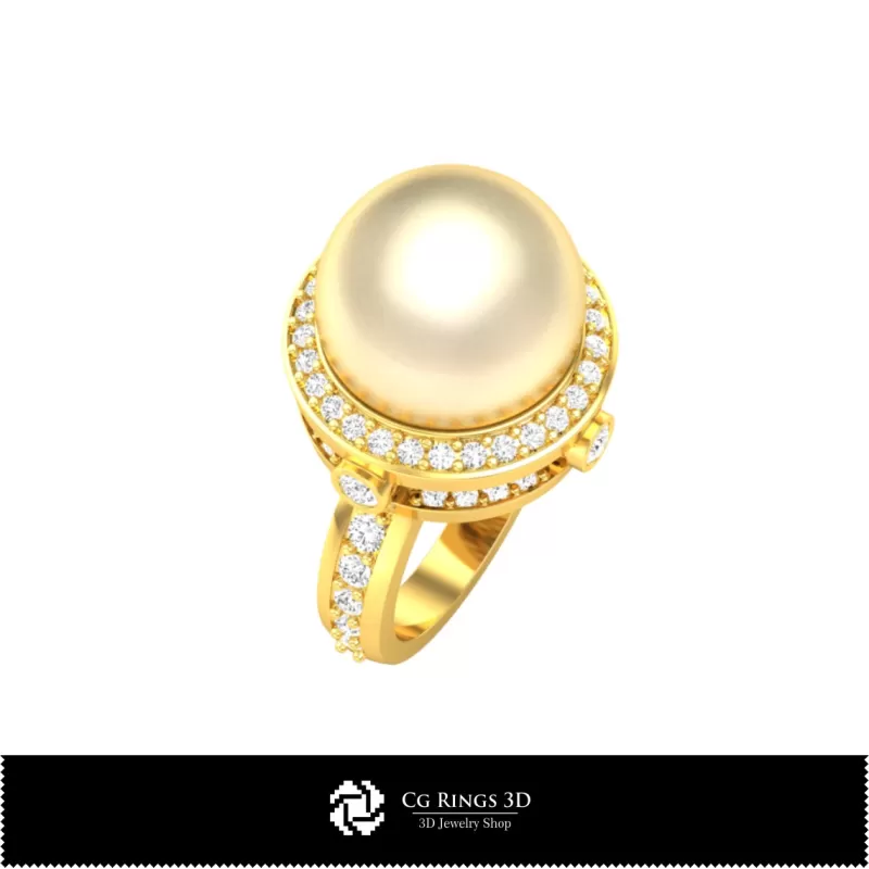 Anello con Perla - Gioielli 3D CAD