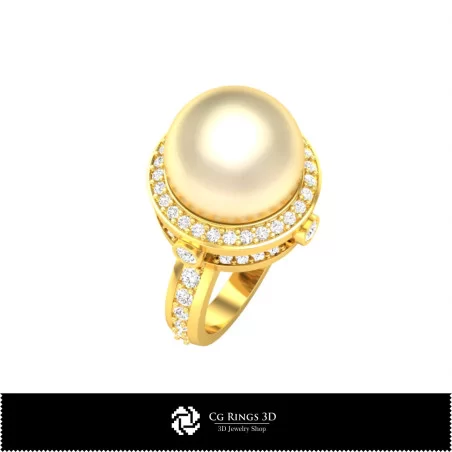 3D CAD Pearl Rings Home, Bijoux 3D CAO, Anneaux 3D CAO