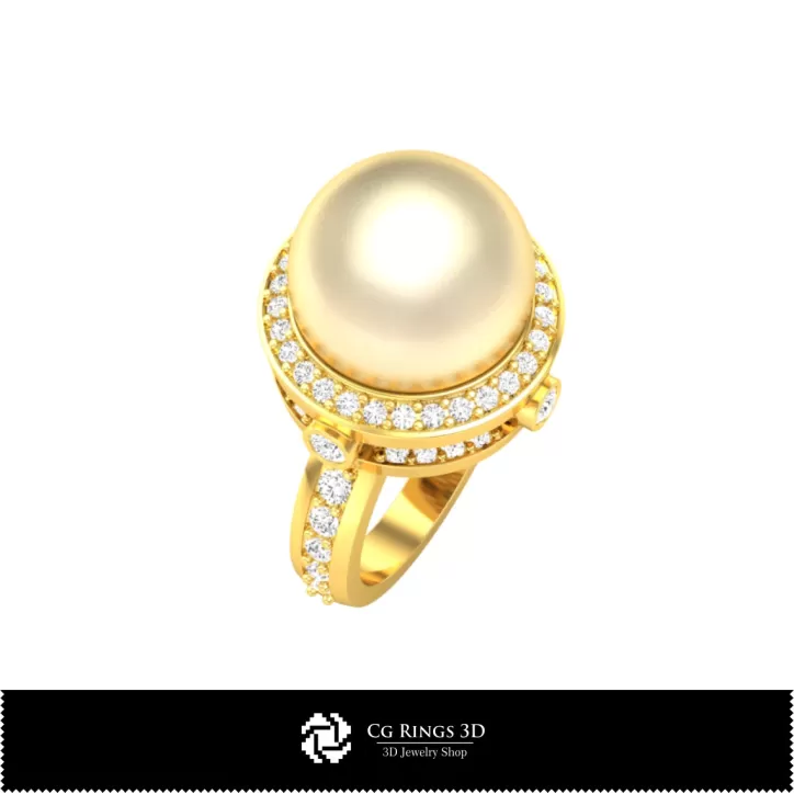 Bague perle - Bijoux 3D CAO Bague perle - Bijoux 3D CAO