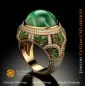 Ring With Emerald and Diamonds - 3D CAD Jewelry