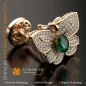 Schmetterlingsmanschettenknöpfe mit Smaragden und Diamanten - 3D CAD Schmuck