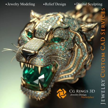 Colgante León - CAD 3D para Joyería, IA - CAD 3D para Joyería, IA - Colgantes CAD 3D