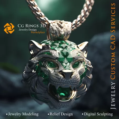 Colgante Puma - CAD 3D para Joyería, IA - CAD 3D para Joyería, IA - Colgantes CAD 3D