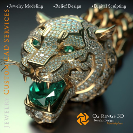 Pendant Tiger - Jewelry 3D CAD