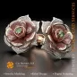 Blumenmanschettenknöpfe mit Rubin, Smaragd und Diamanten - 3D CAD Schmuck