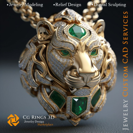 Pendentif Lion - Bijoux CAO 3D