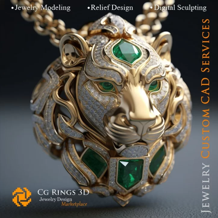 Pendant Lion - Jewelry 3D CAD